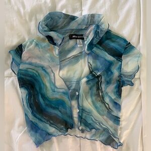 Urban Outfitters Cropped Meshed Top, see through